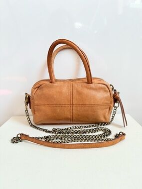 Rare Vintage Mini HOBO International Leather Barrel Crossbody